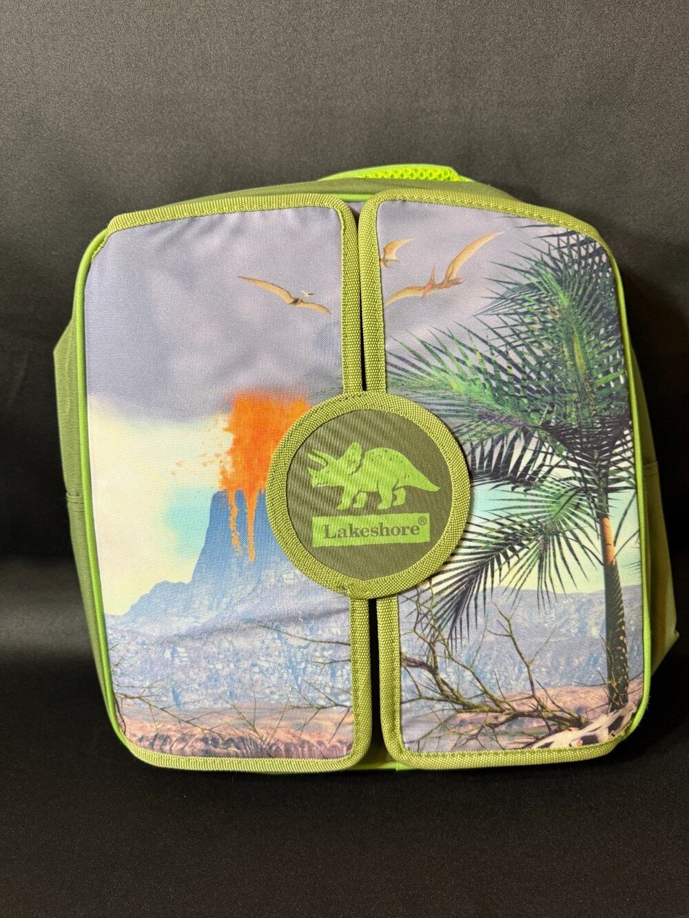 Lakeshore Learning Dinosaur Backpack Fold Out Play Prehistoric Scene Carry Case